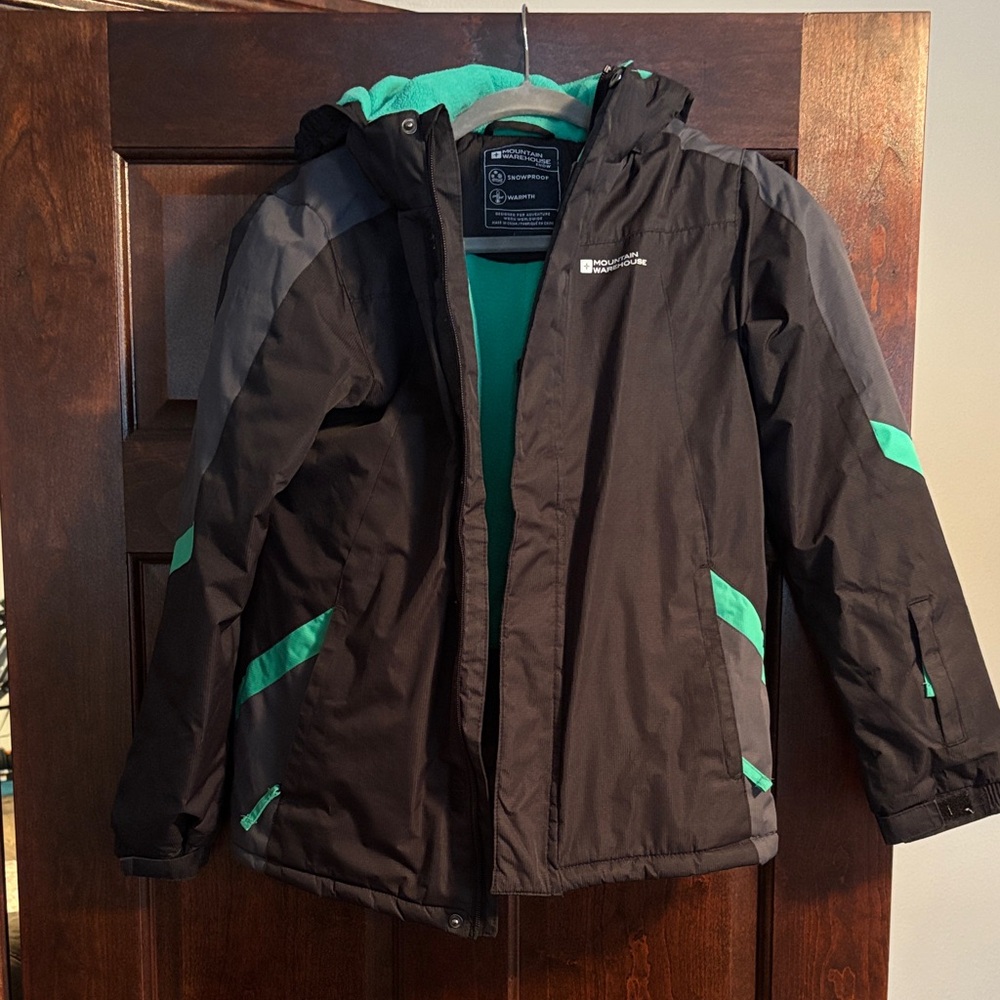Children's Outdoor Adventure Raincoat - Black and Green